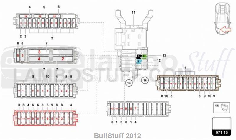2018 Lamborghini HURACAN LP610-4 COUPE CANADA FUSES (971.10.00)